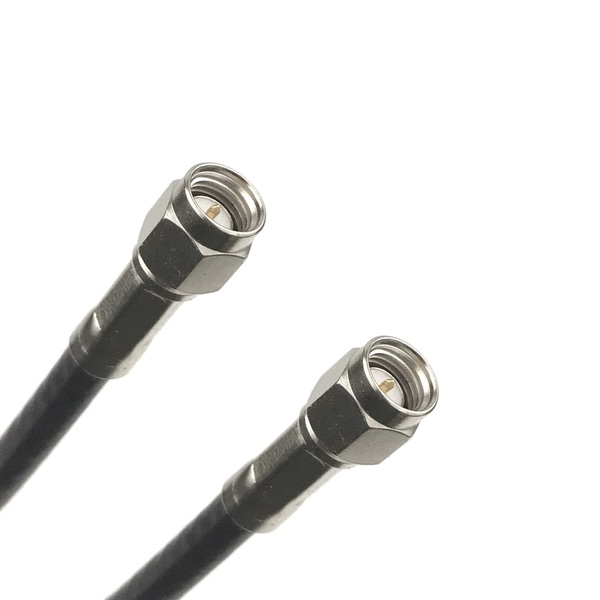 Remington Industries RG-58C Coaxial Cable Assembly w/SMA (Male) to SMA (Male) Connectors, 50 Ohm Impedance, 25 ft Length R-CX-1100-300